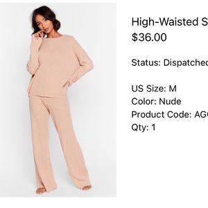 NWOT High-Waisted Sweater And Ribbed Pants Lounge Set